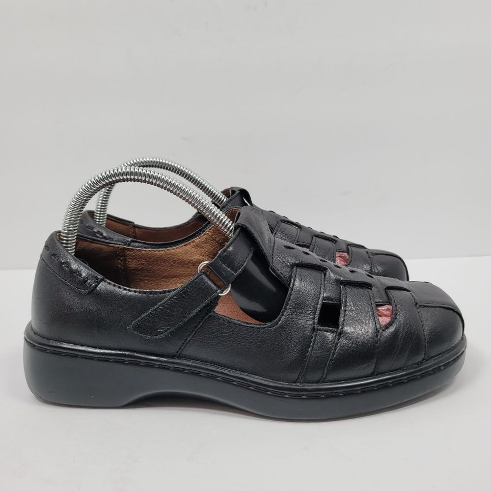 Naturalizer Mozart Women's Black Leather Comfort Sandals 47215001 US Size 8W